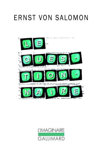 Le questionnaire, de Ernst von Salomon | portada del libro