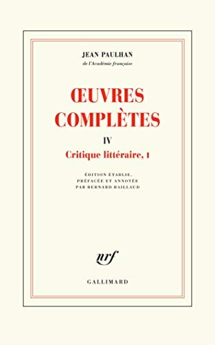 OEUVRES COMPLETES T4, de Jean Paulhan | portada del libro