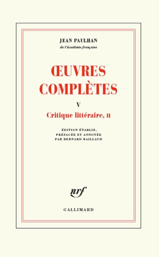 OEUVRES COMPLETES T5, de Jean Paulhan | portada del libro