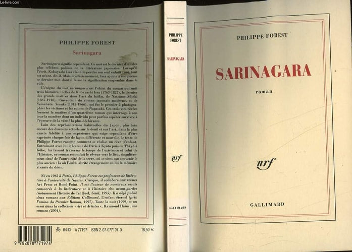 SARINAGARA, de Philippe Forest | portada del libro
