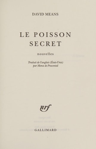 LE POISSON SECRET, de David Means | portada del libro