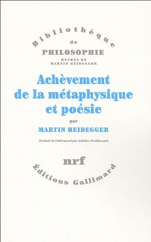 ACHEVEMENT DE LA METAPHYSIQUE ET POESIE, de Martin Heidegger | portada del libro