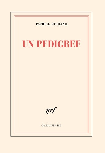 Un pedigree, de Patrick Modiano | portada del libro