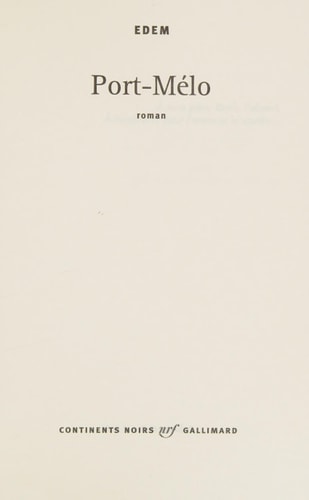 PORT-MELO, de Edem | portada del libro