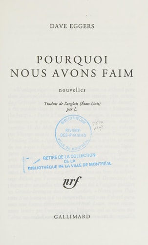 POURQUOI NOUS AVONS FAIM, de Dave Eggers | portada del libro