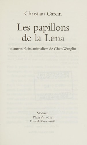 ES PAPILLONS DE LA LENA, de Christian Garcin | portada del libro