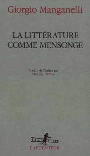 LA LITTERATURE COMME MENSONGE, de Giorgio Manganelli | portada del libro