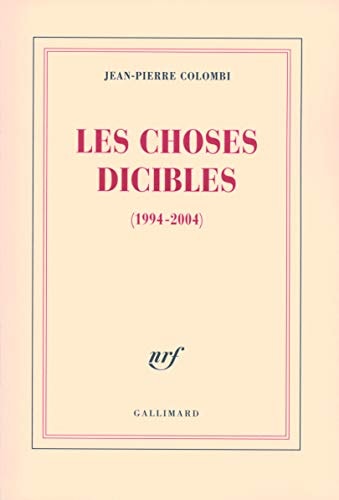 LES CHOSES DICIBLES, de Colombi | portada del libro