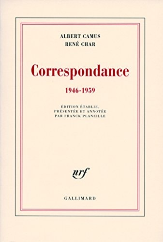 Correspondance: (1946-1959), de ALBERT CAMUS RENE CHAR | portada del libro