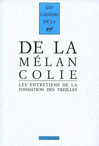 DE LA MELANCOLIE, de Jean Clair | portada del libro