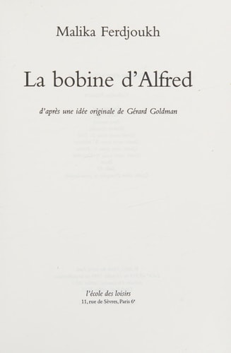 La bobine d'Alfred, de Malika Ferdjoukh | portada del libro