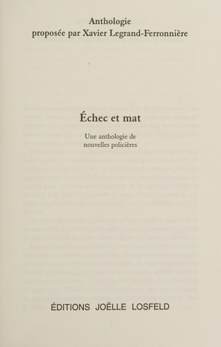 ECHEC ET MAT, de Stanley Ellin | portada del libro