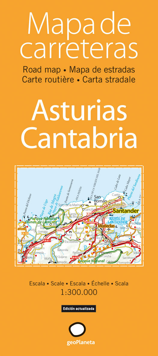 Mapa de carreteras de Asturias y Cantabria, de AA. VV. | portada del libro