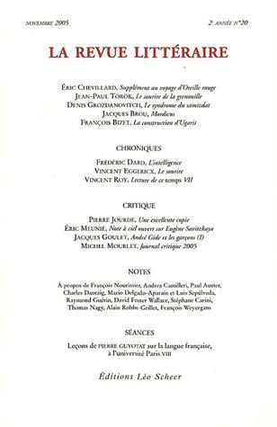 A REVUE LITTERAIRE N°20 NOVEMBRE 2005, de Eric Chevillard | portada del libro