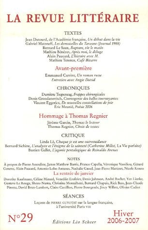 A REVUE LITTERAIRE N°29 JANVIER 2007, de collectif | portada del libro