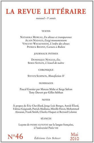 A REVUE LITTERAIRE N 46 MAI 2010, de Natashka Moreau | portada del libro