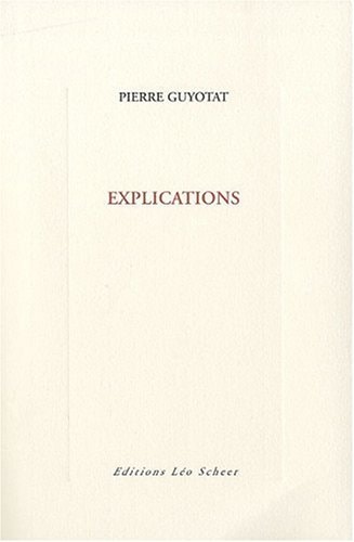 XPLICATIONS (NE), de Pierre Guyotat | portada del libro
