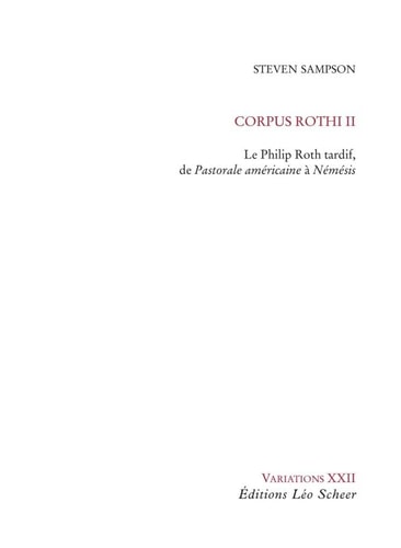 ORPUS ROTHI II, de Steven Sampson | portada del libro