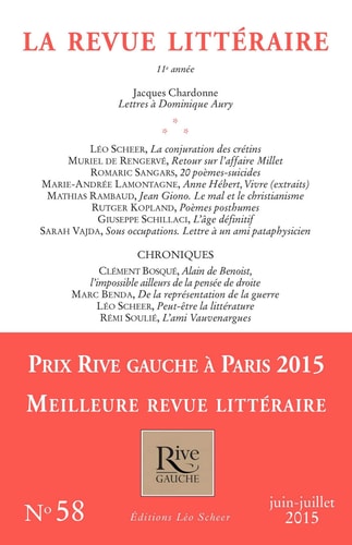 EVUE LITTERAIRE N 58 JUIN-JUILLET 2015, de COLLECTIF | portada del libro