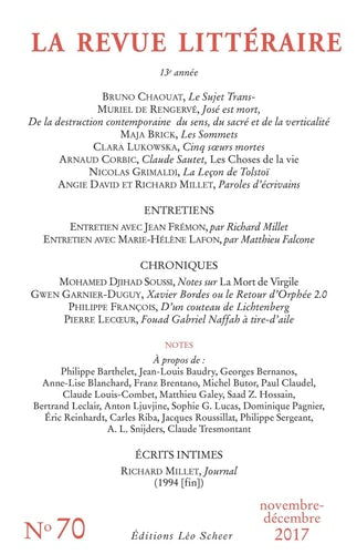 A REVUE LITTERAIRE N 70, de COLLECTIF | portada del libro