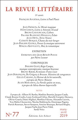 A REVUE LITTERAIRE N 77, de COLLECTIF | portada del libro