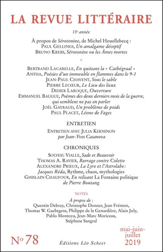 A REVUE LITTERAIRE N 78, de COLLECTIF | portada del libro