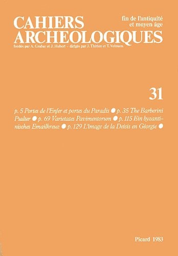 AHIERS ARCHEOLOGIQUES. FIN DE L'A (ECB), de Tania Velmans | portada del libro