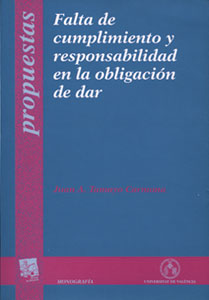 Falta de cumplimiento y responsabilidad en la obligación de dar, de Tamayo Carmona | portada del libro