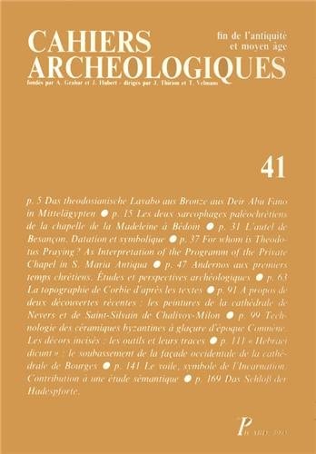 AHIERS ARCHEOLOGIQUES. FIN DE L'A (ECB), de Yves Christe | portada del libro