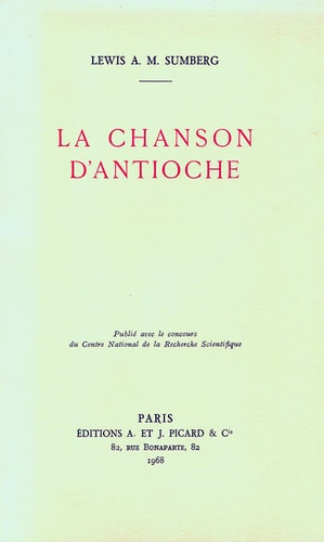 A CHANSON D'ANTIOCHE. (ECB), de Sumberg | portada del libro