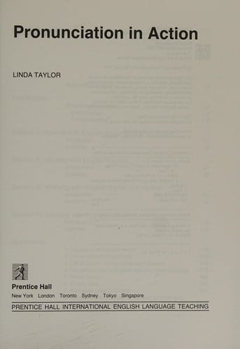 PRONUNCIATION IN ACTION, de TAYLOR | portada del libro