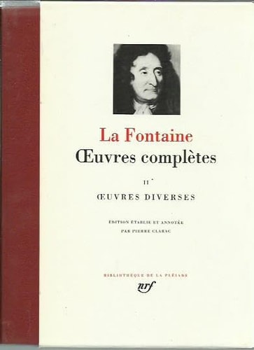 OEUVRES COMPLETES T2 OEUVRES DIVERSES, de Jean de La Fontaine | portada del libro