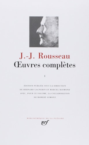 OEUVRES COMPLETES T1, de Jean-Jacques Rousseau | portada del libro