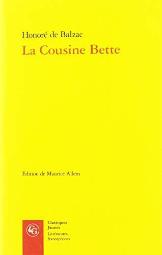 LA COUSINE BETTE, de BALZAC HONORE D | portada del libro