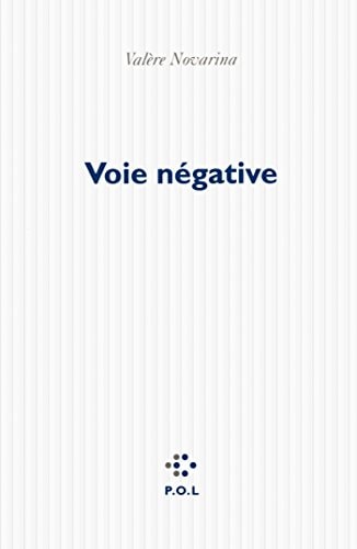 VOIE NEGATIVE, de Valère Novarina | portada del libro