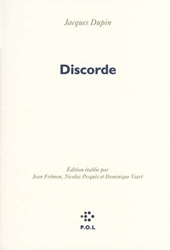 DISCORDE, de Jacques Dupin | portada del libro
