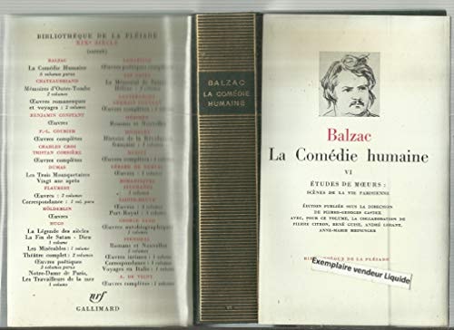 LA COMEDIE HUMAINE T6, de Honoré de Balzac | portada del libro