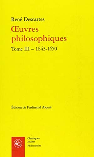 OEUVRES PHILOSOPHIQUES T3, de DESCARTES RENE | portada del libro