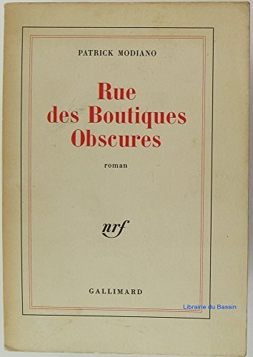 RUE DES BOUTIQUES OBSCURES, de Modiano | portada del libro