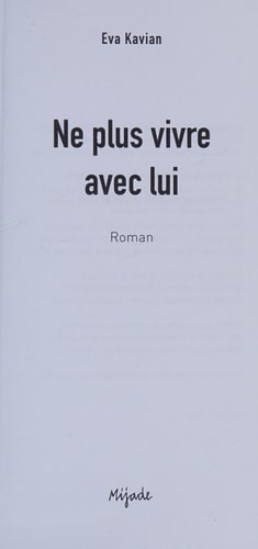 NE PLUS VIVRE AVEC LUI, de Eva Kavian | portada del libro