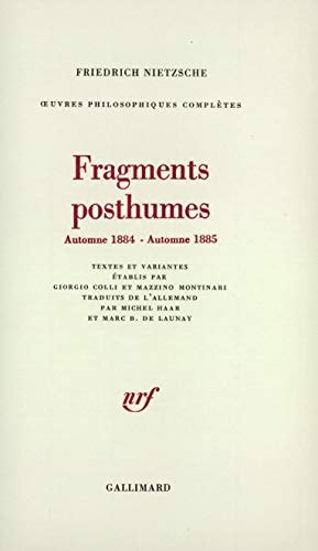 FRAGMENTS POSTHUMES, de Friedrich Nietzsche | portada del libro