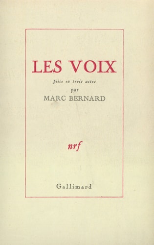 LES VOIX, de Bernard | portada del libro