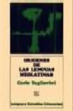 ORIGENES LENGUAS NEOLATINAS, de CARLOS TAGLIAVINI | portada del libro