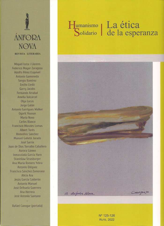 Humanismo Solidario. La ética de la esperanza, de Varios Autores, Revista Literaria Ánfora Nova Nº 125-126 | portada del libr