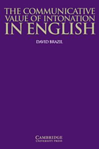 The Communicative Value of Intonation in English, de Brazil, David | portada del libro