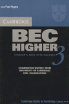 Cambridge BEC Higher 3 Student's Book with Answers, de Cambridge ESOL | portada del libro