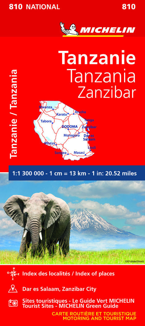 Mapa National Tanzania-Zanzíbar, de MICHELIN | portada del libro