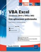 VBA EXCEL (VERSIONES 2019 Y OFFICE 365), de CLAUDE DUIGOU | portada del libro