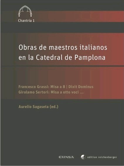 OBRAS DE MAESTROS ITALIANOS EN LA CATEDRAL DE PAMPLONA, de AURELIO SAGASETA | portada del libro