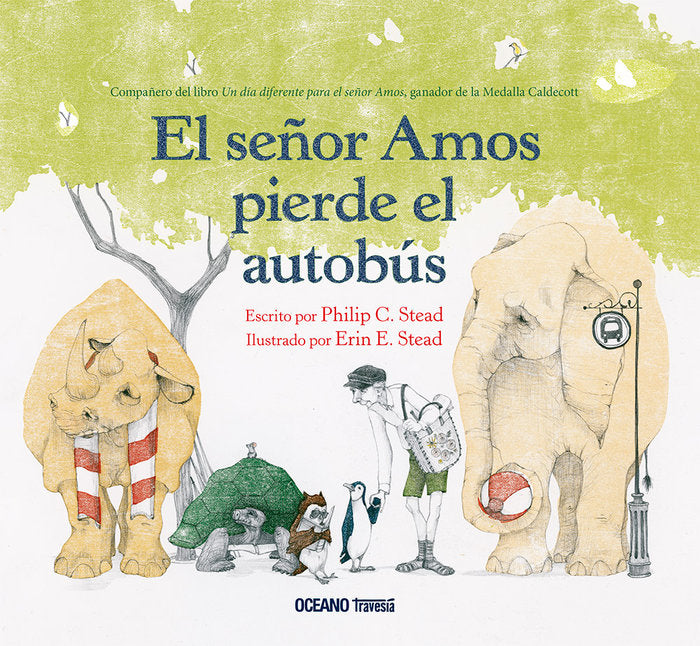EL SEÑOR AMOS PIERDE EL AUTOBUS, de ERIN E STEAD | portada del libro